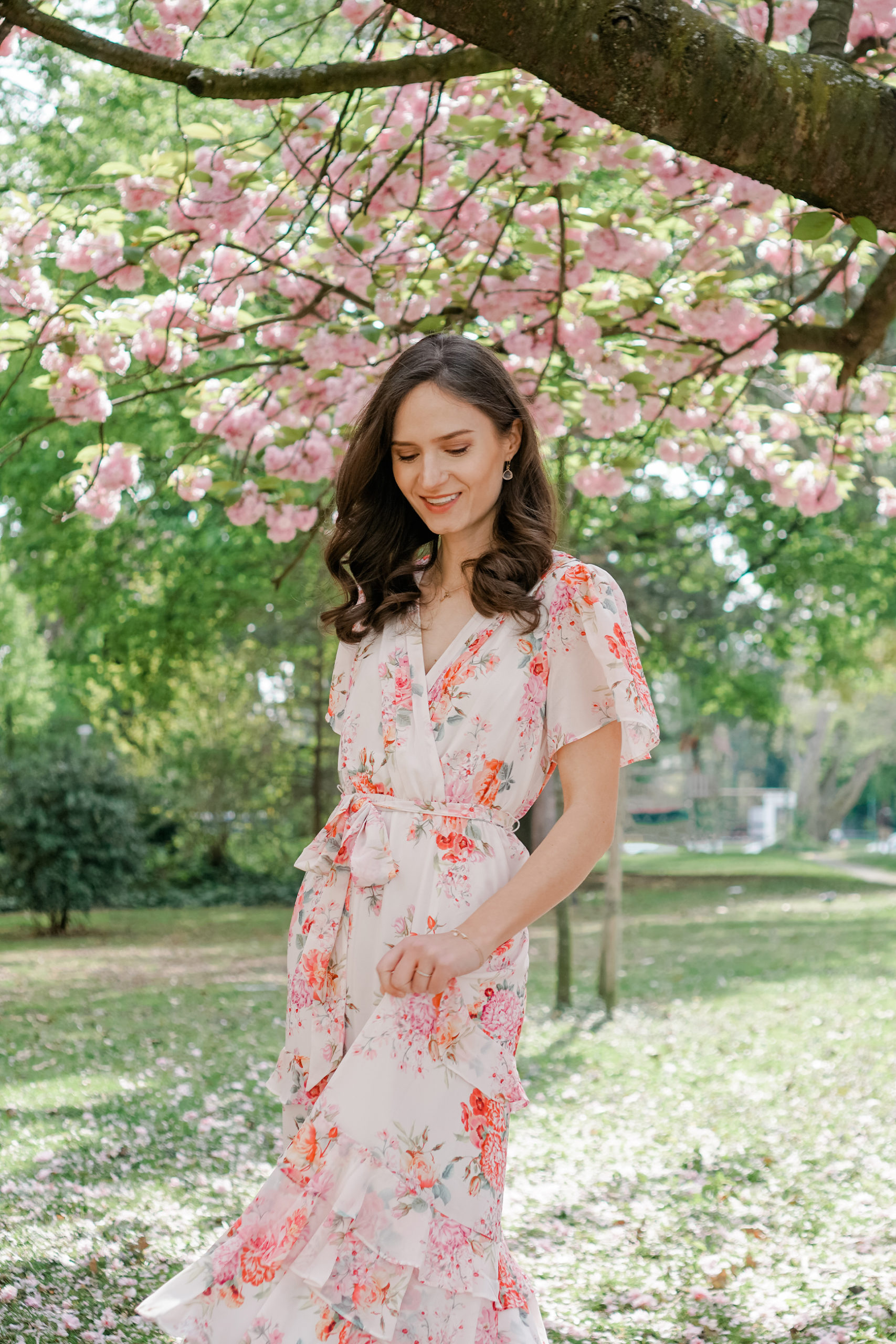 Net floral outlet dress